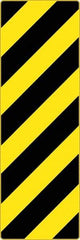 NMC - "Chevron", 12" Wide x 36" High, Aluminum Warning & Safety Reminder Signs - 0.08" Thick, Black on Yellow, High Intensity Reflectivity, Rectangle, Post Mount - Apex Tool & Supply