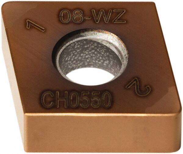 Seco - CNGA433 - Grade CH0550 PCBN Turning Insert - TiAlCrN Finish, 80° Diamond, 1/2" Inscr Circle, 3/16" Thick, 3/64" Corner Radius - Apex Tool & Supply