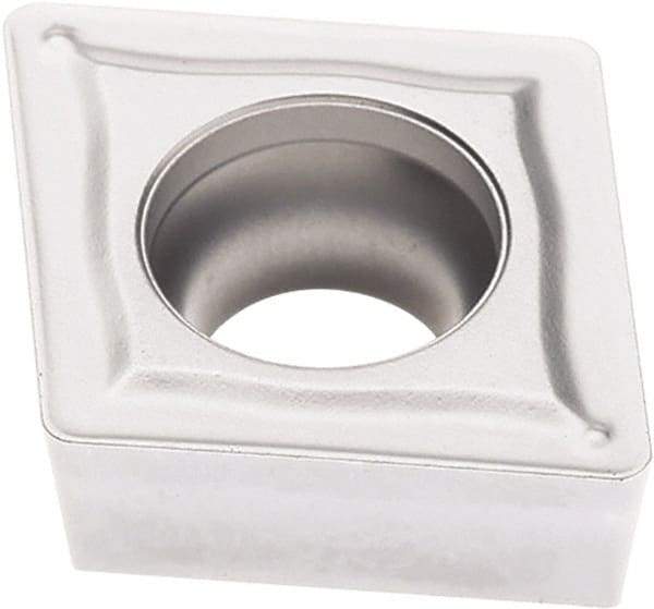 Seco - CCMT433 M3 Grade TK1501 Carbide Turning Insert - Ti(C/N)/Al2O3/Cr Finish, 80° Diamond, 1/2" Inscr Circle, 3/16" Thick, 3/64" Corner Radius - Apex Tool & Supply