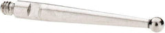 SPI - 2mm Ball Diam, Stainless Steel, Ball Test Indicator Contact Point - 20.3mm Contact Point Length, Use with SPI Integral Series - Apex Tool & Supply