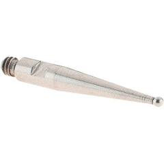 SPI - 1mm Ball Diam, Stainless Steel, Ball Test Indicator Contact Point - 16.8mm Contact Point Length, Use with SPI Integral Series - Apex Tool & Supply