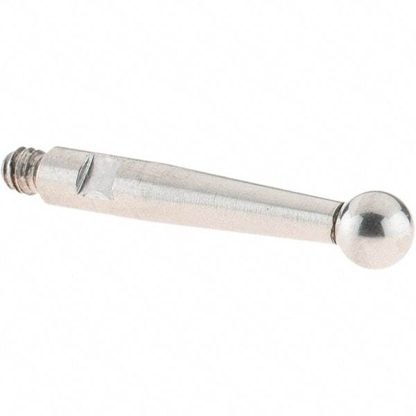 SPI - 3mm Ball Diam, Stainless Steel, Ball Test Indicator Contact Point - 16.3mm Contact Point Length, Use with SPI Integral Series - Apex Tool & Supply