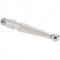 SPI - 2mm Ball Diam, Stainless Steel, Ball Test Indicator Contact Point - 16.3mm Contact Point Length, Use with SPI Integral Series - Apex Tool & Supply
