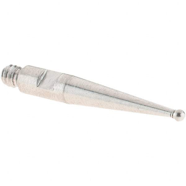 SPI - 1mm Ball Diam, Stainless Steel, Ball Test Indicator Contact Point - 16.3mm Contact Point Length, Use with SPI Integral Series - Apex Tool & Supply