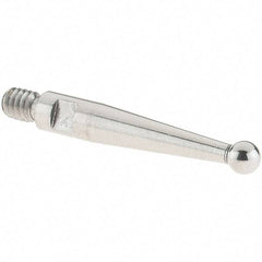 SPI - 2mm Ball Diam, Stainless Steel, Ball Test Indicator Contact Point - 15.5mm Contact Point Length, Use with SPI Integral Series - Apex Tool & Supply