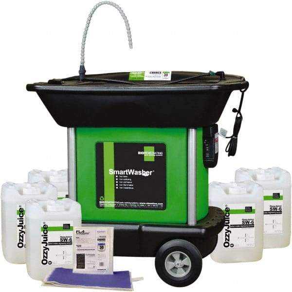 CRC - Free Standing Water-Based Parts Washer - 25 Gal Max Operating Capacity, HDPE Tank, 45" High x 48" Long x 35" Wide, 110 Input Volts - Apex Tool & Supply