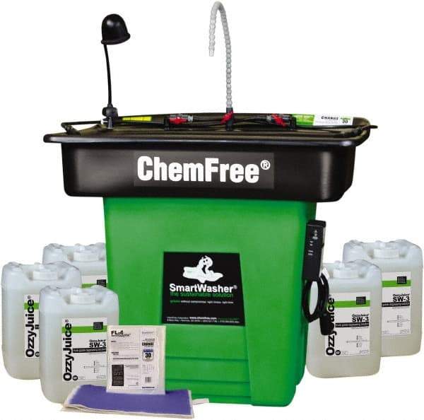 CRC - Free Standing Water-Based Parts Washer - 25 Gal Max Operating Capacity, HDPE Tank, 42" High x 47" Long x 38" Wide, 110 Input Volts - Apex Tool & Supply