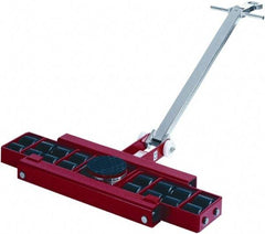 GKS - 26,400 Lb Capacity Steel Machine Dolly - 40.6" Long x 24.4" Wide x 4.3" High, 3.3" Wheels - Apex Tool & Supply
