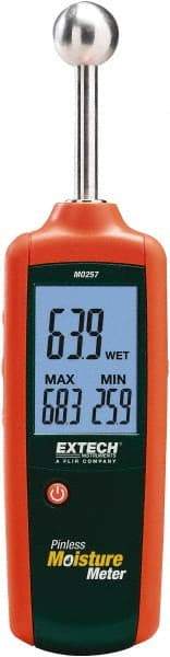 Extech - 40 to 110°F Operating Temp, Pinless Moisture Meter - LCD Display - Apex Tool & Supply