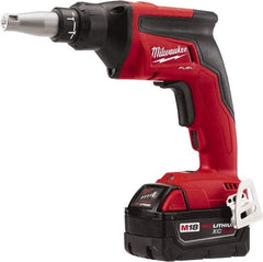 Milwaukee Tool - 18 Volt Pistol Grip Cordless Screwdriver - 0 to 4,500 RPM, 124 In/Lb Torque, Lithium-Ion Battery - Apex Tool & Supply