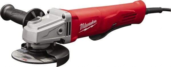 Milwaukee Tool - 4-1/2" Wheel Diam, 12,000 RPM, Corded Angle & Disc Grinder - 5/8-11 Spindle - Apex Tool & Supply
