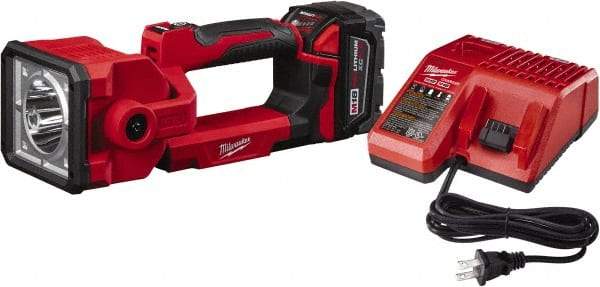 Milwaukee Tool - 18 Volts, 1250 Lumens, Cordless Work Light - Red, 7 hr Run Time - Apex Tool & Supply