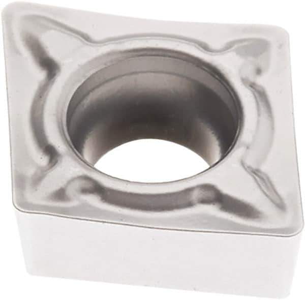 Seco - CCMT21.50 F1 Grade TP3501 Carbide Turning Insert - TiCN/Al2O3 Finish, 80° Diamond, 1/4" Inscr Circle, 3/32" Thick, 0.2mm Corner Radius - Apex Tool & Supply