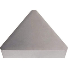 Seco - TPU432 Flat Top Grade TK1501 Carbide Turning Insert - Ti(C/N)/Al2O3/Cr Finish, 60° Triangle, 1/2" Inscr Circle, 3/16" Thick, 1/32" Corner Radius - Apex Tool & Supply