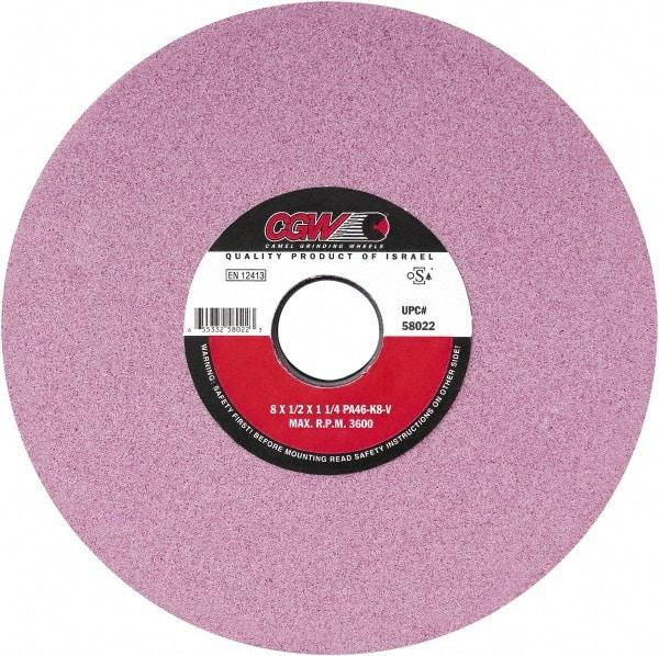 Camel Grinding Wheels - 7" Diam x 1-1/4" Hole x 1" Thick, J Hardness, 60 Grit Surface Grinding Wheel - Aluminum Oxide, Type 5, Medium Grade, Vitrified Bond, One-Side Recess - Apex Tool & Supply