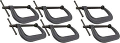 Wilton - Regular-Duty 10-1/8" Max Opening, 6" Throat Depth, Forged Steel Standard C-Clamp - 8,000 Lb Capacity, 2" Min Opening, Deep Throat - Apex Tool & Supply
