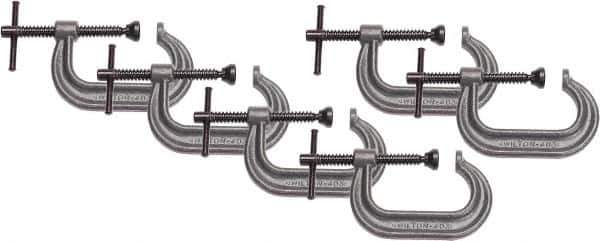 Wilton - Regular-Duty 3" Max Opening, 2-1/2" Throat Depth, Forged Steel Standard C-Clamp - 3,500 Lb Capacity, 0" Min Opening, Deep Throat - Apex Tool & Supply