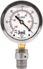 Winters - 2-1/2" Dial, 1/4 Thread, 0-100 Scale Range, Pressure Gauge - Bottom Connection Mount, Accurate to 1.5% of Scale - Apex Tool & Supply