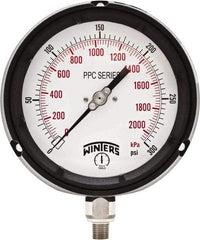 Winters - 4-1/2" Dial, 1/4 Thread, 0-300 Scale Range, Pressure Gauge - Bottom Connection Mount, Accurate to ±0.5% of Scale - Apex Tool & Supply