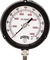 Winters - 4-1/2" Dial, 1/4 Thread, 0-2,000 Scale Range, Pressure Gauge - Bottom Connection Mount, Accurate to ±0.5% of Scale - Apex Tool & Supply