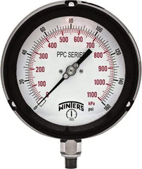 Winters - 4-1/2" Dial, 1/4 Thread, 0-160 Scale Range, Pressure Gauge - Bottom Connection Mount, Accurate to ±0.5% of Scale - Apex Tool & Supply