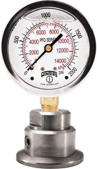 Winters - 2-1/2" Dial, 1/4 Thread, 0-200 Scale Range, Pressure Gauge - Bottom Connection Mount, Accurate to 1.5% of Scale - Apex Tool & Supply