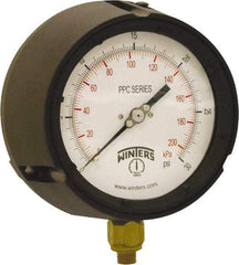Winters - 4-1/2" Dial, 1/4 Thread, 0-30 Scale Range, Pressure Gauge - Bottom Connection Mount, Accurate to ±0.5% of Scale - Apex Tool & Supply