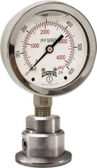 Winters - 2-1/2" Dial, 1/4 Thread, 0-30 Scale Range, Pressure Gauge - Bottom Connection Mount, Accurate to 1.5% of Scale - Apex Tool & Supply