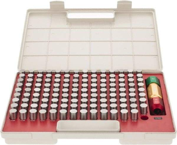 SPI - 125 Piece, 0.626-0.75 Inch Diameter Plug and Pin Gage Set - Plus 0.0002 Inch Tolerance, Class ZZ - Apex Tool & Supply