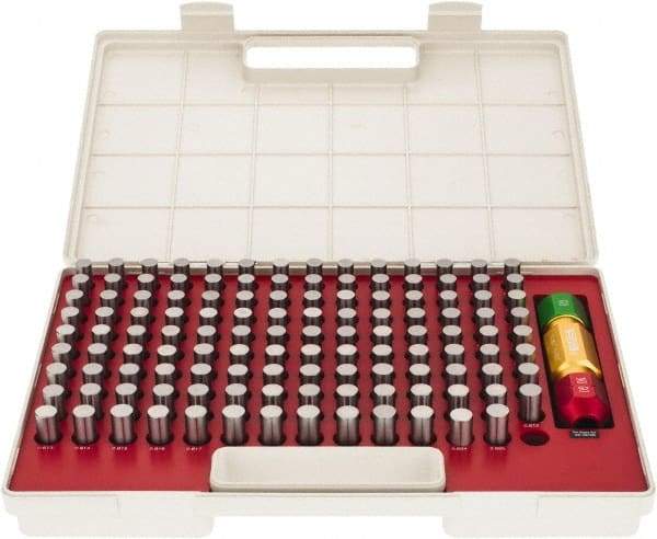 SPI - 125 Piece, 0.501-0.625 Inch Diameter Plug and Pin Gage Set - Minus 0.0002 Inch Tolerance, Class ZZ - Apex Tool & Supply