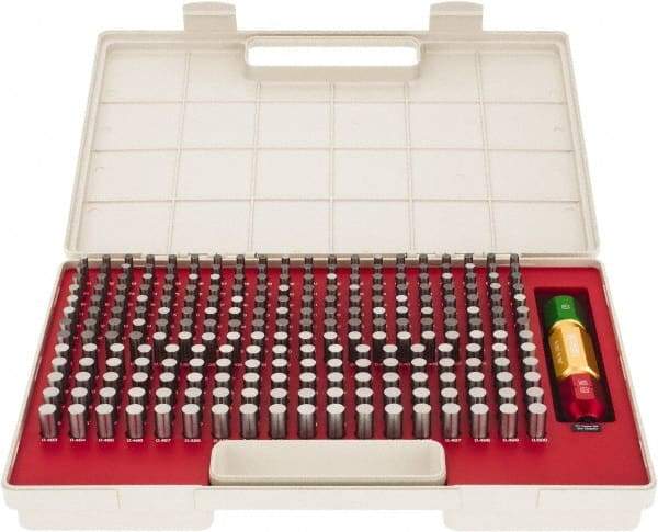 SPI - 250 Piece, 0.251-0.5 Inch Diameter Plug and Pin Gage Set - Minus 0.0002 Inch Tolerance, Class ZZ - Apex Tool & Supply