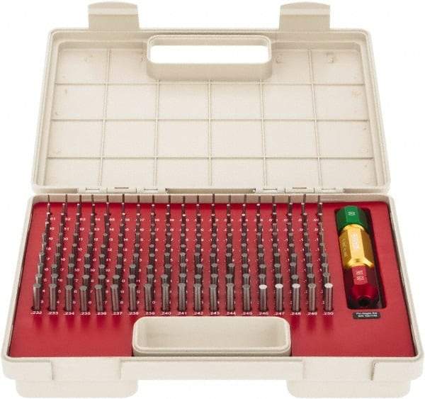 SPI - 190 Piece, 0.061-0.25 Inch Diameter Plug and Pin Gage Set - Minus 0.0002 Inch Tolerance, Class ZZ - Apex Tool & Supply