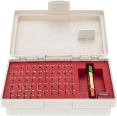 SPI - 55 Piece, 0.2-1.28mm Diameter Plug and Pin Gage Set - Minus 0.005mm Tolerance, Class ZZ - Apex Tool & Supply