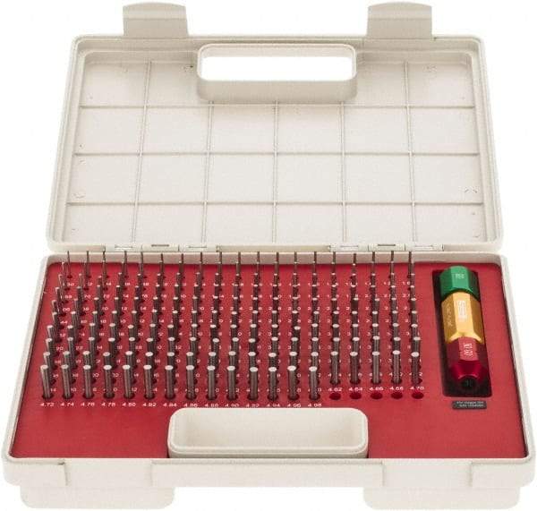 SPI - 185 Piece, 1.3-4.98mm Diameter Plug and Pin Gage Set - Minus 0.005mm Tolerance, Class ZZ - Apex Tool & Supply