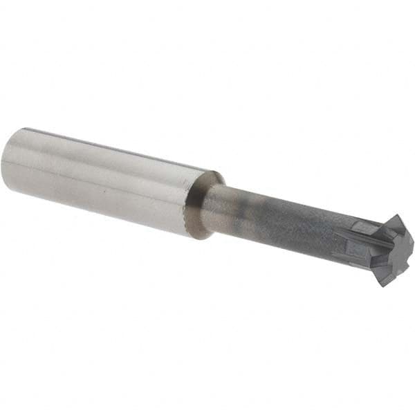 Accupro - 3/8° 3/8" Cut Diam, 1/8" Cut Width, 3/8" Shank, Solid Carbide Double-Angle Cutter - Apex Tool & Supply