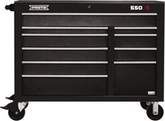 Proto - 23,105 Lb Capacity, 10 Drawer Mobile Power Workstation - 50" Wide x 25-1/4" Deep x 41" High, Steel, Dual Black - Apex Tool & Supply