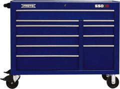 Proto - 23,105 Lb Capacity, 10 Drawer Mobile Power Workstation - 50" Wide x 25-1/4" Deep x 41" High, Steel, Blue - Apex Tool & Supply