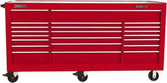 Proto - 48,115 Lb Capacity, 22 Drawer Mobile Power Workstation - 88-1/4" Wide x 27" Deep x 46-3/8" High, Steel, Red - Apex Tool & Supply
