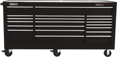 Proto - 48,654 Lb Capacity, 18 Drawer Mobile Workstation - 88-1/4" Wide x 27" Deep x 46-3/8" High, Steel, Black - Apex Tool & Supply