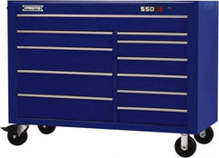 Proto - 26,541 Lb Capacity, 11 Drawer Mobile Workstation - 57" Wide x 25-1/4" Deep x 43" High, Steel, Blue - Apex Tool & Supply
