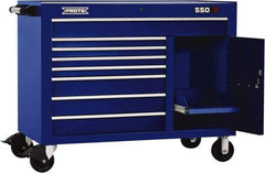 Proto - 20,092 Lb Capacity, 8 Drawer Mobile Workstation - 50" Wide x 25-1/4" Deep x 41" High, Steel, Blue - Apex Tool & Supply