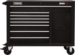 Proto - 20,092 Lb Capacity, 8 Drawer Mobile Workstation - 50" Wide x 25-1/4" Deep x 41" High, Steel, Black - Apex Tool & Supply