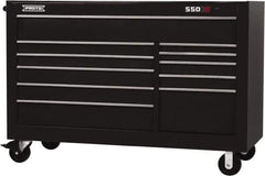 Proto - 35,917 Lb Capacity, 11 Drawer Mobile Workstation - 66" Wide x 27" Deep x 46" High, Steel, Black - Apex Tool & Supply