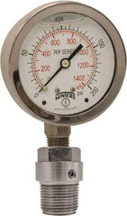 Winters - 2-1/2" Dial, 1/4 Thread, 0-160 Scale Range, Pressure Gauge - Bottom Connection Mount, Accurate to 1.5% of Scale - Apex Tool & Supply