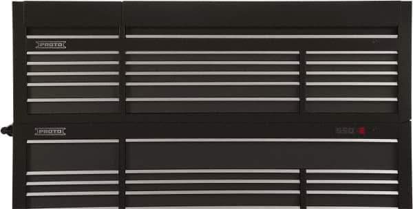 Proto - 15 Drawer Top Tool Chest - 88-1/4" Wide x 27" Deep x 27-1/4" High, Steel, Black - Apex Tool & Supply