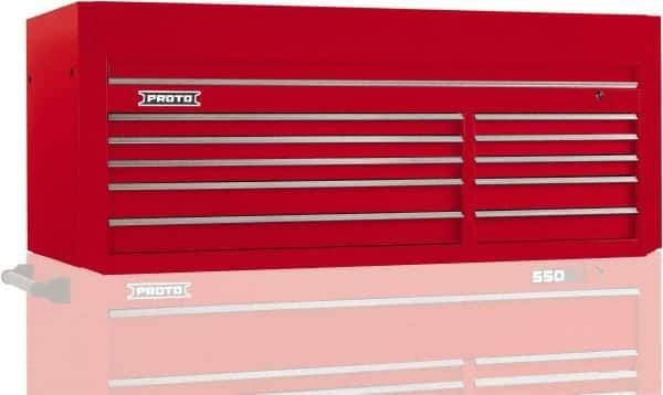 Proto - 10 Drawer Top Tool Chest - 66" Wide x 27" Deep x 27" High, Steel, Red - Apex Tool & Supply