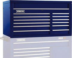 Proto - 12 Drawer Top Tool Chest - 50" Wide x 25-1/4" Deep x 27" High, Steel, Blue - Apex Tool & Supply