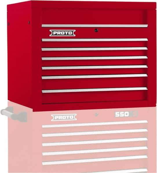 Proto - 6 Drawer Top Tool Chest - 34" Wide x 25-1/4" Deep x 27" High, Steel, Red - Apex Tool & Supply