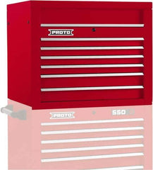 Proto - 6 Drawer Top Tool Chest - 34" Wide x 25-1/4" Deep x 27" High, Steel, Red - Apex Tool & Supply