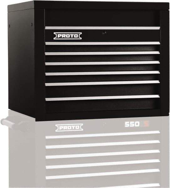 Proto - 6 Drawer Top Tool Chest - 34" Wide x 25-1/4" Deep x 27" High, Steel, Black - Apex Tool & Supply